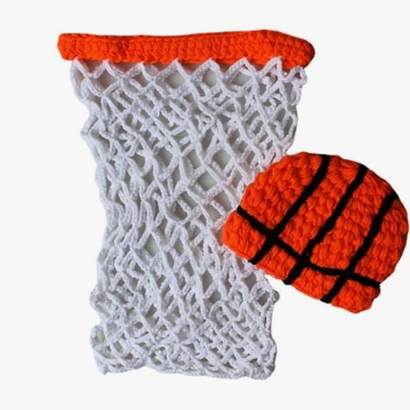 Newborn Baby Boy Basketball Photography Props Crochet Costume Outfit - Picture 2 of 4